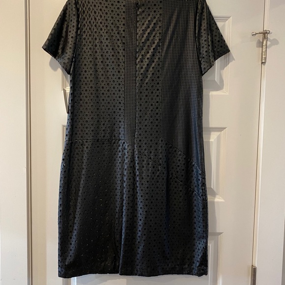 (Sizes 8,10) Perforated Black Faux Leather Dress - Picture 12 of 13